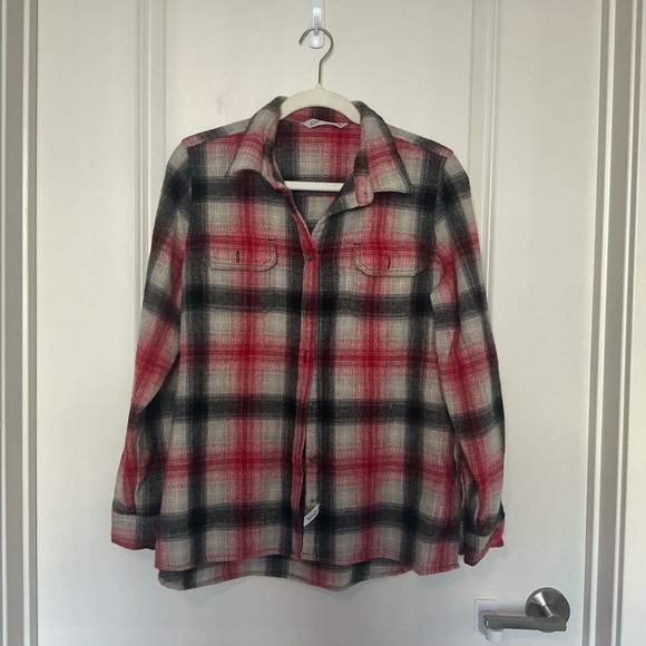 Woolrich Tops - Woolrich Women’s Red and Gray Plaid Button Up Flannel 100% Wool